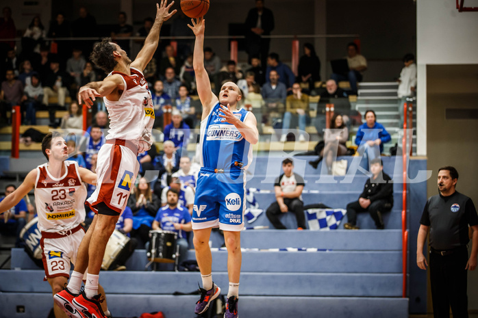 Basketball, win2day Basketball Superliga 2022/23, Grunddurchgang 8.Runde, Traiskirchen Lions, Oberwart Gunners, Sebastian Käferle (7)