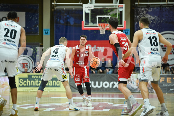 Basketball, Superliga 2023/24, Grunddurchgang 20. Runde, Flyers Wels vs. BC Vienna,