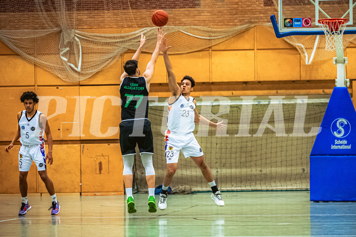 Basketball, Basketball Zweite Liga 2022/23, Grunddurchgang 19.Runde, Vienna United, UDW Alligators, Marko Goranovic (77), Noah Oguamalam (23)