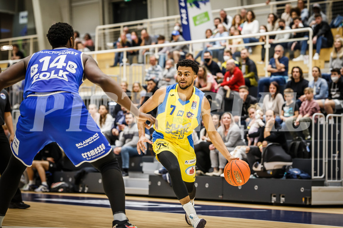 Basketball, bet-at-home Basketball Superliga 2021/22, Platzierungsrunde 9.Runde, SKN St. Pölten Basketball, Oberwart Gunners, Steven Kaltenbrunner (7)