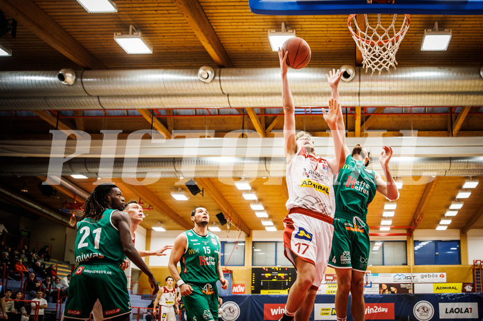 Basketball, win2day Basketball Superliga 2022/23, 1. Qualifikationsrunde, Traiskirchen Lions, Kapfenberg Bulls, Jonas Winkler (17)