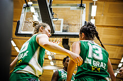 Basketball, Win2Day Basketball Damen Superliga 2023/24, Playoff, Finale Spiel 3, SKN St. Pölten, UBI Graz, Simone Sill (15), Laura Bischof (13)