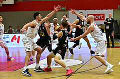 Basketball Superliga 2020/21, Grunddurchgang 11.Runde Flyers Wels vs. Kapfenberg Bulls, Dejan Cigoja (10), Davor Lamesic (7), Jan Raszdevsek (4),
 

