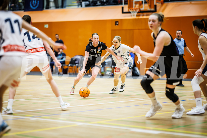 Basketball, Win2Day Basketball Damen Superliga 2024/25, Grunddurchgang 14.Runde, Vienna Timberwolves, Basket Flames, Stella Popp (4), Johanna Mölls (4)