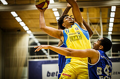 Basketball, bet-at-home Basketball Superliga 2019/20, Grunddurchgang 15.Runde, SKN St. Pölten Basketball, Oberwart Gunners, Rashaan Guylain Mbemba (21)