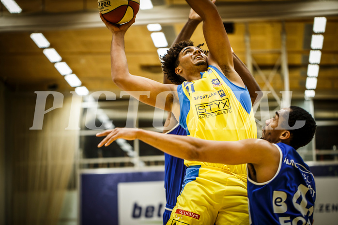 Basketball, bet-at-home Basketball Superliga 2019/20, Grunddurchgang 15.Runde, SKN St. Pölten Basketball, Oberwart Gunners, Rashaan Guylain Mbemba (21)