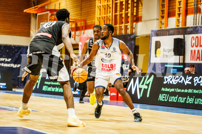 Basketball, win2day Basketball Superliga 2023/224, Grunddurchgang Runde 8, BBC Nord Dragonz, Kapfenberg Bulls, Austen Awosika (10)