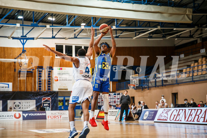 Basketball, bet-at-home Basketball Superliga 2020/21, Grunddurchgang, 12. Runde, Oberwart Gunners, UBSC Graz, Samuel Daniel (11)