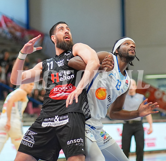 Basketball, Basketball Superliga 2024/25, Playoffs, Viertelfinale Spiel 3, Oberwart Gunners vs. Kapfenberg 