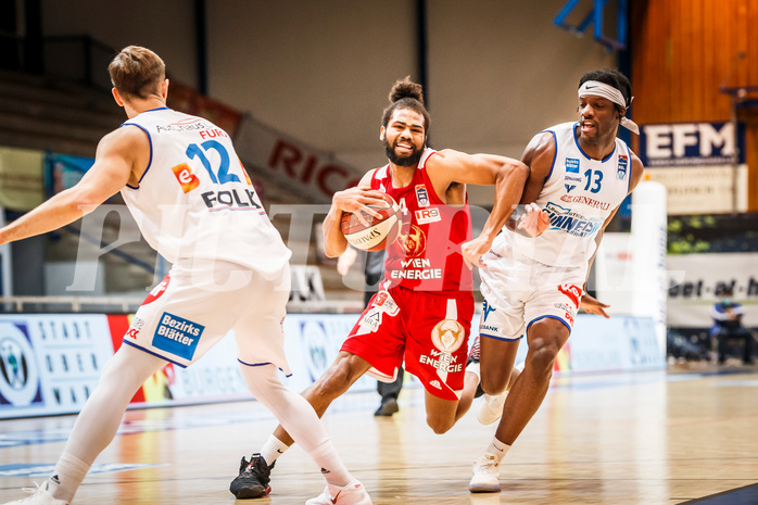 Basketball, bet-at-home Basketball Superliga 2020/21, Grunddurchgang, 16. Runde, Oberwart Gunners, BC Vienna, Richaud Pack (4)