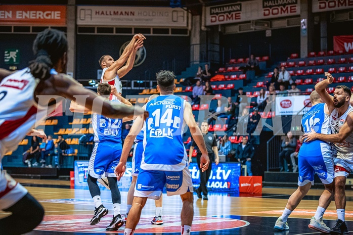 Basketball, Win2Day Superliga 2022/23, Grunddurchgang 14.Runde, BC GGMT Vienna, Unger Steel Gunners Oberwart, Enis Murati (44)