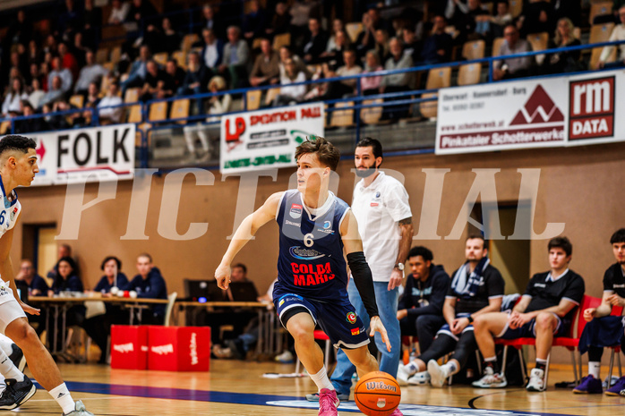 Basketball, win2day Basketball Superliga 2024/25, Grunddurchgang Runde 19, Oberwart Gunners, BBC Nord Dragonz, Valentin Pasterk (6)