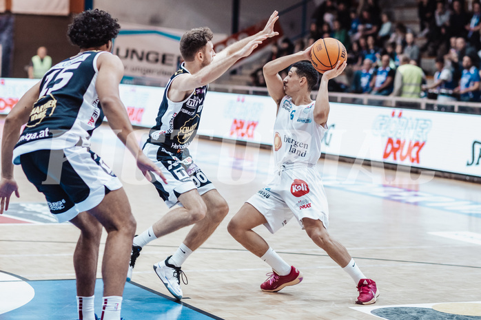 Basketball, Basketball Superliga 2023/24, Grunddurchgang 19.Runde, Oberwart Gunners, Gmunden Swans, Lukas Schartm