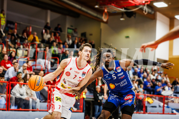 Basketball, win2day Basketball Superliga 2024/25, Grunddurchgang 6.Runde, Traiskirchen Lions, Oberwart Gunners, Benedikt Güttl (7)