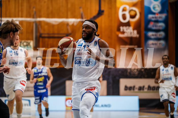 Basketball, bet-at-home Basketball Superliga 2020/21, Grunddurchgang 14. Runde, Oberwart Gunners, Gmunden Swans, Quincy Diggs (13)