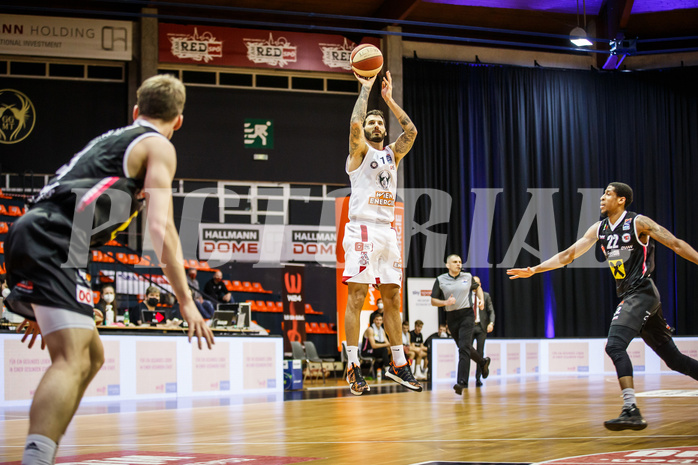 Basketball, bet-at-home Basketball Superliga 2020/21, Grunddurchgang 17.Runde, BC Vienna, Flyers Wels, Ivan Siriscevic (17)