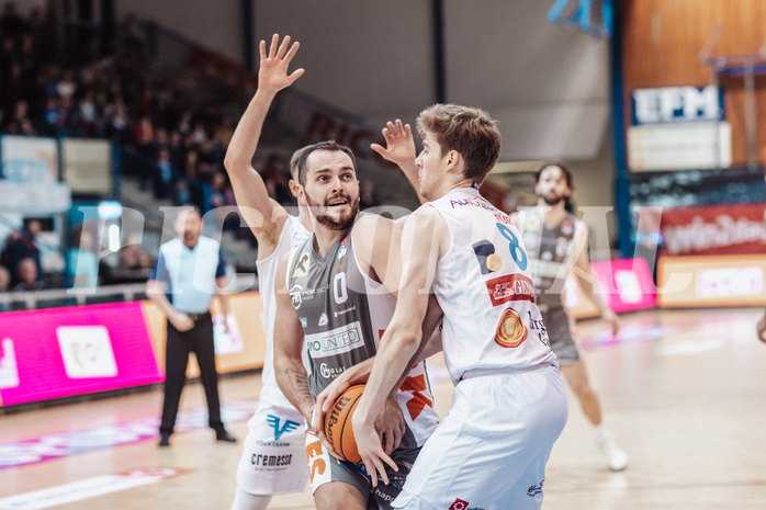 Basketball, Basketball Superliga 2023/24, Grunddurchgang 20.Runde, Oberwart Gunners, Klosterneuburg Dukes, Dragan Bjeletic (0), Florian Koeppel (8)