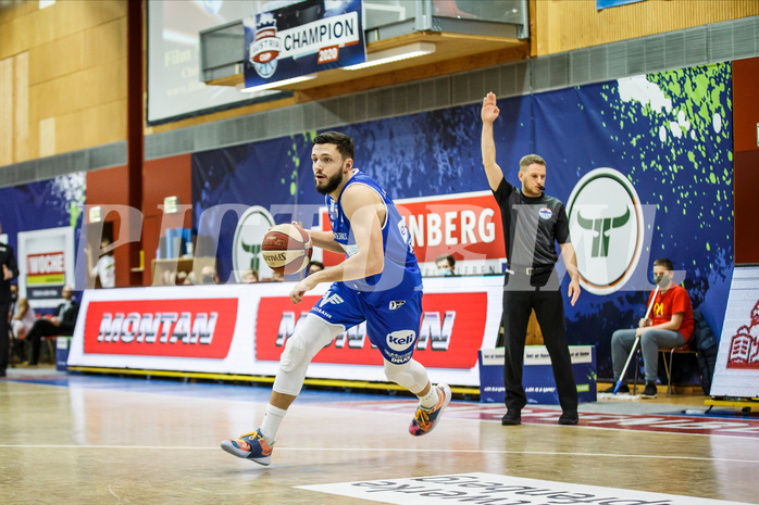 Basketball, bet-at-home Basketball Superliga 2020/21, Grunddurchgang 10.Runde, Kapfenberg Bulls, Oberwart Gunners, Ignas Fiodorovas (5)