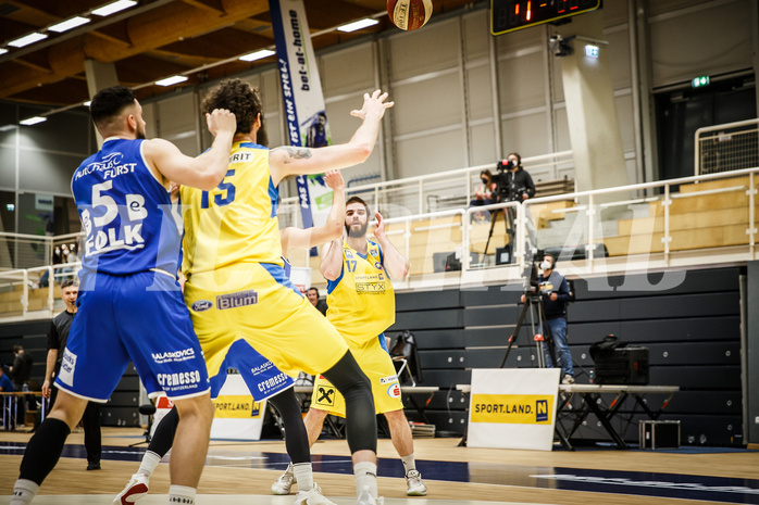 Basketball, bet-at-home Basketball Superliga 2019/20, Viertelfinale 2. Spiel, SKN St. Pölten Basketball, Oberwart Gunners, Logan Schilder (15)