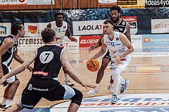 Basketball, Basketball Superliga 2023/24, Grundduchgang Runde 4., Oberwart Gunners, Kapfenberg Bulls, Ali Sow (6), Shaquille Rombley (5), Johnny McCants (23), Jonathan Knessl (12)