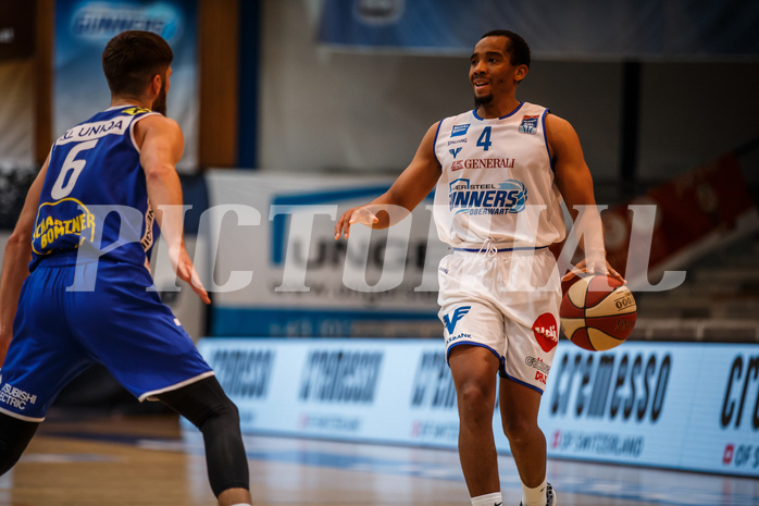 Basketball, bet-at-home Basketball Superliga 2020/21, Grunddurchgang 14. Runde, Oberwart Gunners, Gmunden Swans, Laurence Alexander (4)