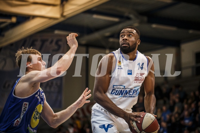 Basketball, ABL 2018/19, Grunddurchgang 17.Runde, Oberwart Gunners, Gmunden Swans, Christopher Tawiah (14)