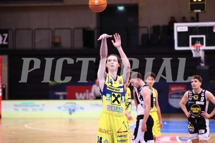 18.04.2025, Graz, Raiffeisen Sportpark Graz, Basketball Superliga 2024/25, Playoffs, Viertelfinale, Spiel 2, UBSC Graz - Gmunden Swans