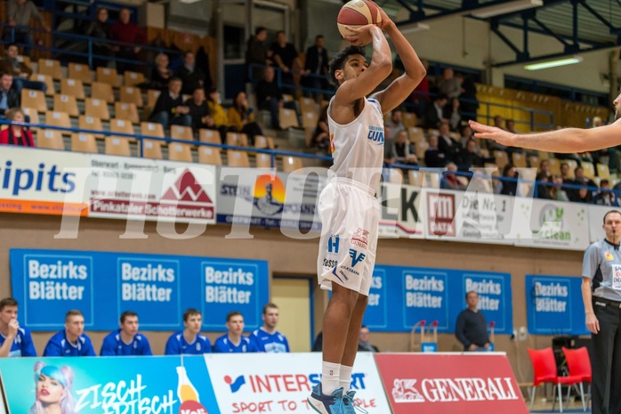 Basketball, ABL 2017/18, Grunddurchgang 21.Runde, Oberwart Gunners, WBC Wels, Gregg Denzel (9)