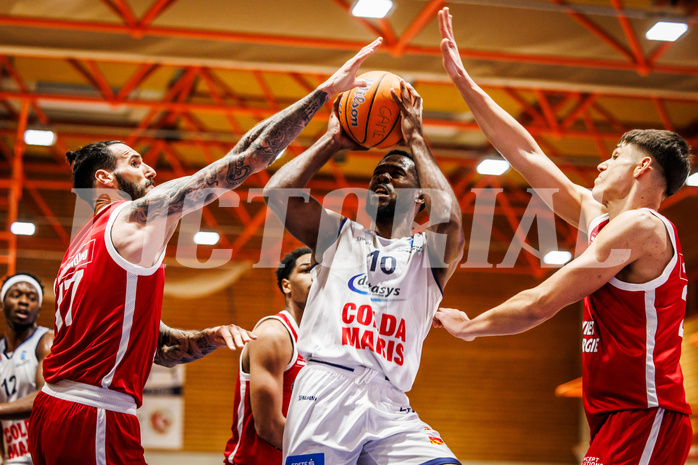 Basketball, win2day Basketball Superliga 2024/25, Grunddurchgang Runde 21, BBC Nord Dragonz, BC Vienna, Austen Awosika (10)