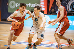 Basketball, Win2Day Superliga 2022/23, 5. Qualifikationsrunde, Vienna Timberwolves, Traiskirchen Lions, David Makivic (1), Jakob Szkutta (10)