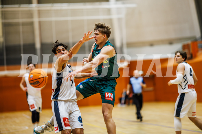 Basketball, Basketball Zweite Liga 2024/25, Grunddurchgang 12.Runde, Vienna Timberwolves, Dornbirn Lions, Armin Karian (7), Davids Grinbergs (11)