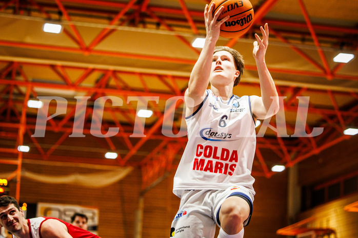 Basketball, win2day Basketball Superliga 2023/224, Grunddurchgang Runde 22, BBC Nord Dragonz, BC Vienna, Valentin Pasterk (6)