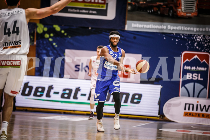 Basketball, bet-at-home Basketball Superliga 2020/21, Platzierungsrunde 9.Runde, Kapfenberg Bulls, Oberwart Gunners, Quincy Diggs (13)