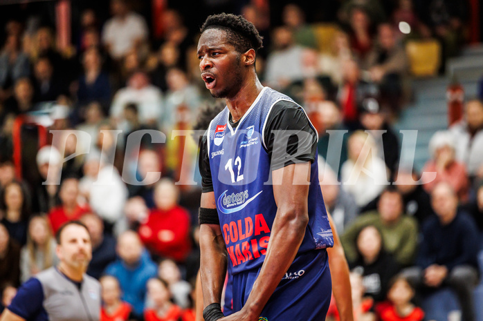 Basketball, win2day Basketball Superliga 2024/25, Grunddurchgang 20.Runde, Traiskirchen Lions, BBC Nord Dragonz, Peter Turay (12)