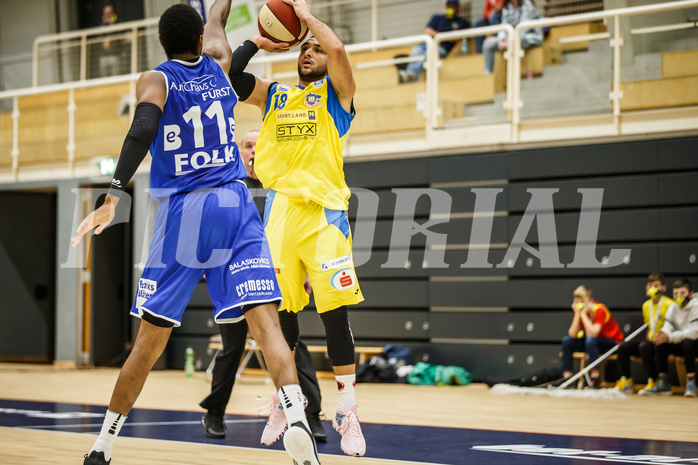 Basketball, bet-at-home Basketball Superliga 2020/21, Grunddurchgang 15. Runde, SKN St. Pölten Basketball, Oberwart Gunners, Omar Krayem (18)