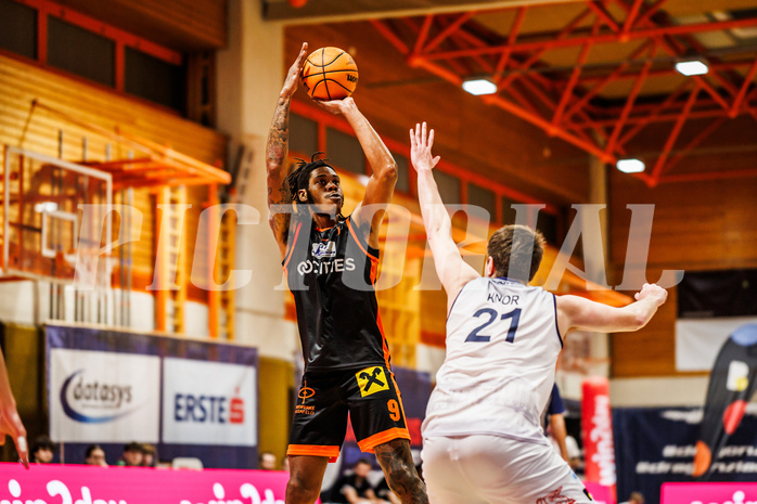 Basketball, win2day Basketball Superliga 2023/224, 5.Qualifikationsrunde, BBC Nord Dragonz, Fürstenfeld Panthers, Alonzo Campbell (9)