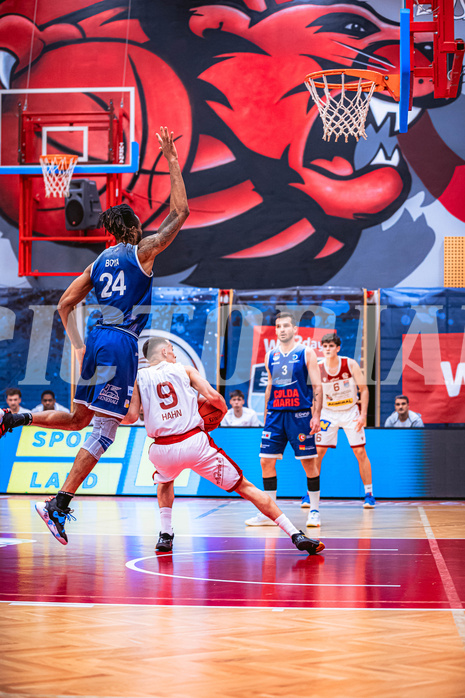Basketball, Win2Day Superliga 2022/23, 6. Qualifikationsrunde, Traiskirchen Lions, BBC Nord Dragonz, Aristide Boya (24), Lukas Hahn (9)