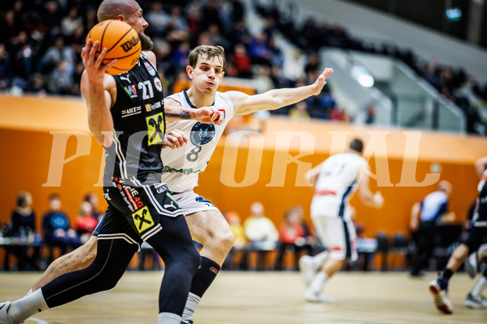 Basketball, Win2Day Superliga 2023/24, Grunddurchgang 11.Runde, Vienna Timberwolves, Flyers Wels, Christian Von Fintel (27), Elias Wlasak (8)
