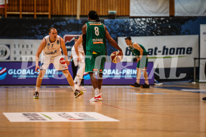Basketball, bet-at-home Basketball Superliga 2020/21, Grunddurchgang 1. Runde, Oberwart Gunners, Kapfenberg Bulls, Eric McClellan (8); Sebastian Käferle (7)