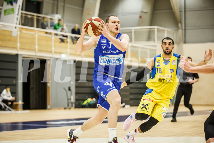 Basketball, bet-at-home Basketball Superliga 2020/21, Grunddurchgang 15. Runde, SKN St. Pölten Basketball, Oberwart Gunners, Sebastian Käferle (7)