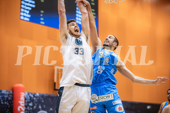 Basketball, Win2Day Superliga 2022/23, Grunddurchgang 22.Runde, Vienna Timberwolves, SKN St. Pölten Basketball, Chris Vogt (33)
