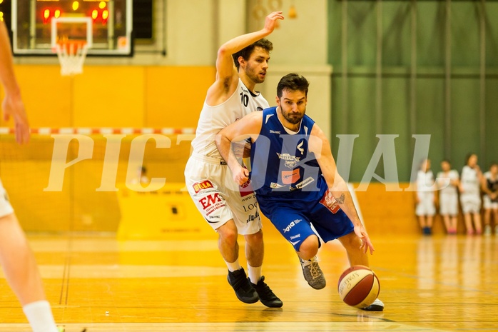 Basketball, 2.Bundesliga, Playoff VF Spiel 1, Mattersburg Rocks, Vienna D.C. Timberwolves, Petar Cosic (4), Jan NICOLI (10)