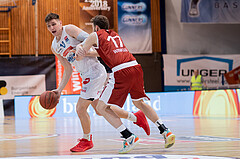 Basketball, Basketball Superliga 2022/23, Grunddurchgang Runde 20 , Oberwart Gunners, Flyers Wels, Brock Gardner (10), Jonas Winkler (17)