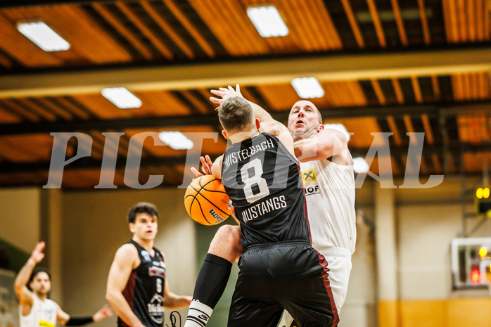 Basketball, Basketball Zweite Liga 2024/25, Grunddurchgang 17.Runde, Mattersburg Rocks, Mistelbach Mustangs, Corey Hallett (13)