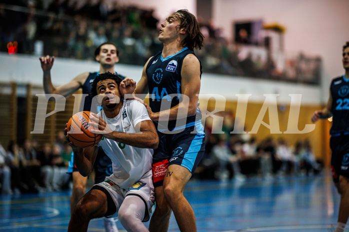 Basketball, Basketball Zweite Liga 2024/25, Grunddurchgang 13.Runde, UDW Alligators, Vienna Timberwolves, Steven Kaltenbrunner (8), Felix Angerbauer (4)