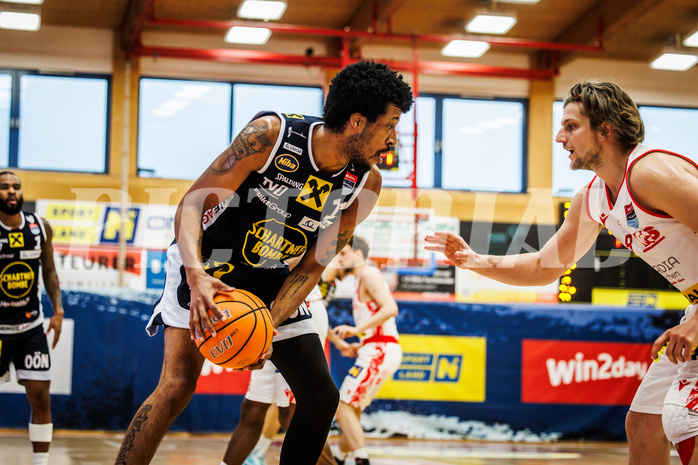 Basketball, win2day Basketball Superliga 2024/25, Platzierungsrunde 9. Runde, Traiskirchen Lions, Gmunden Swans, Khalil Miller (14) Basketball, win2day Basketball Superliga 2024/25, Platzierungsrunde 9. Runde, Traiskirchen Lions, Gmunden Swans, Khalil Miller (14)