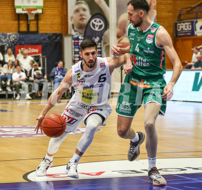 Basketball Superliga 2022/23, Playoff,  Viertelfinale Spiel 1 Gmunden Swans vs. Kapfenberg Bulls