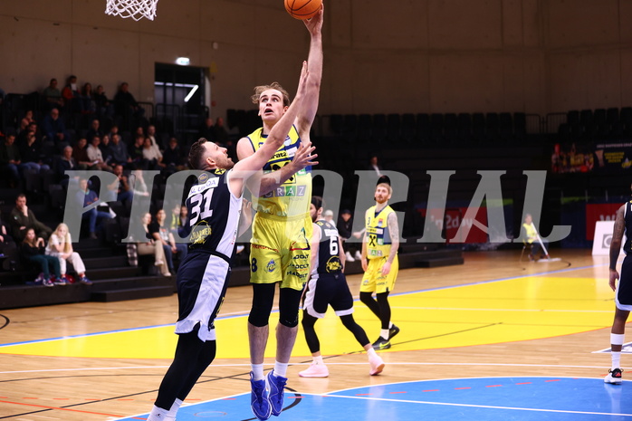 28.03.2025, Graz, Raiffeisen Sportpark Graz, Basketball Superliga 2024/25, 7. Platzierungsrunde, UBSC Graz - Gmunden Swans