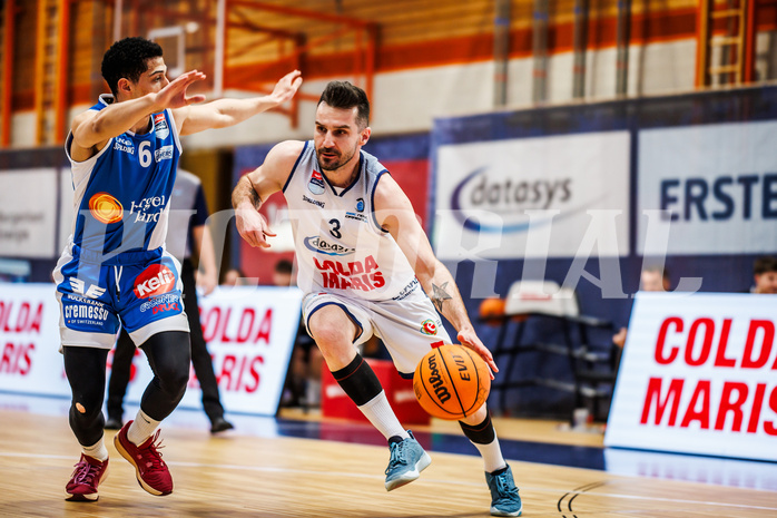 Basketball, win2day Basketball Superliga 2023/224, 09. Qualifikationsrunde, BBC Nord Dragonz, Oberwart Gunners, Petar Cosic (3)
