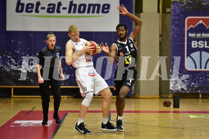 Basketball Superliga 2020/21, Grunddurchgang 11.Runde Flyers Wels vs. Kapfenberg Bulls, Andren Drew Koka (13), Austen Awosika (1),

